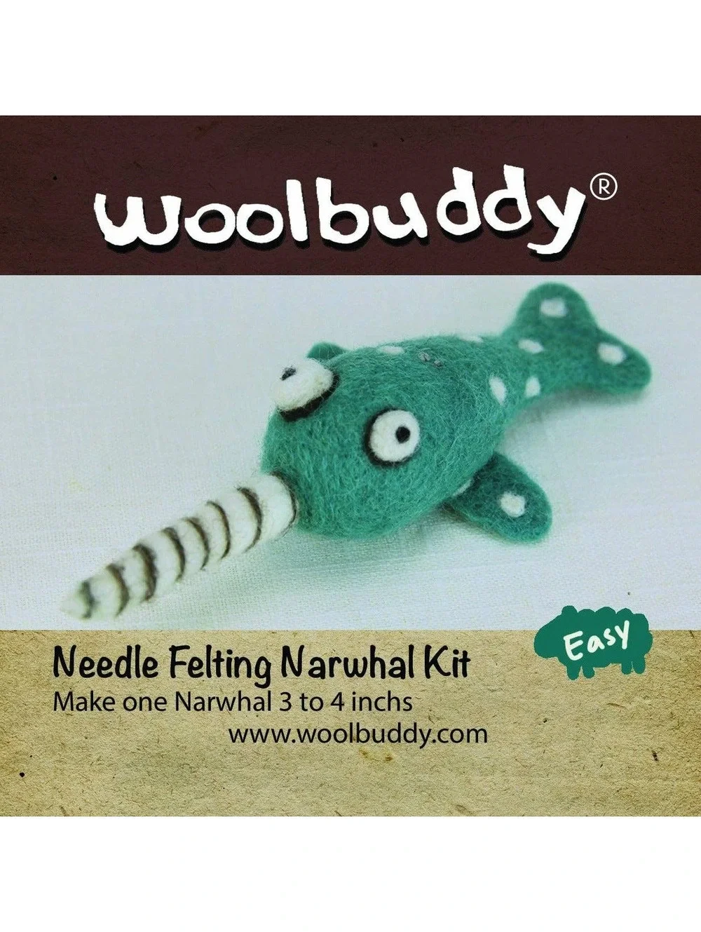 Woolbuddy - Needle Felting Narwhal Kit